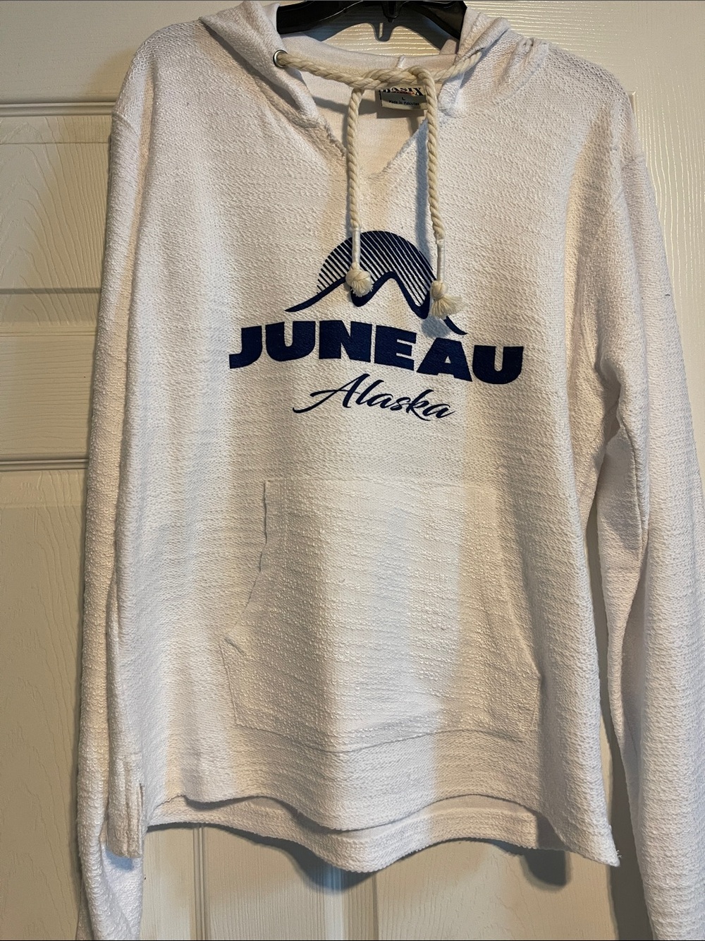 Women’s white Juneau Alaska hoodie